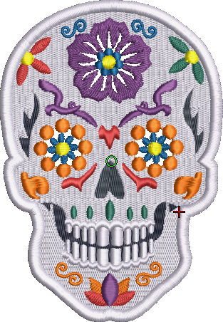 Large Embroidered Candy Skull Iron-On Patch: Sugar Calavera Applique for DIY Clothing (12cm x 8cm)