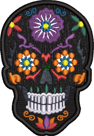 Large Embroidered Candy Skull Iron-On Patch: Sugar Calavera Applique for DIY Clothing (12cm x 8cm)