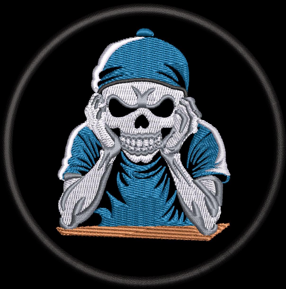 Bored Bones Iron On Patch
