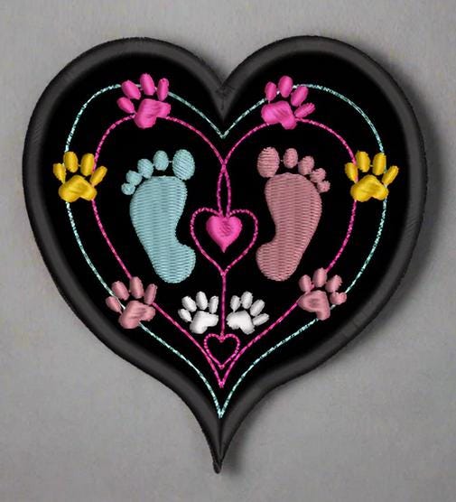 Iron on Patch for Baby and Puppy Lovers, Dog Embroidery Patch, Baby and Puppy Bag Accessory, Pet Applique, Craft Supplies, UK