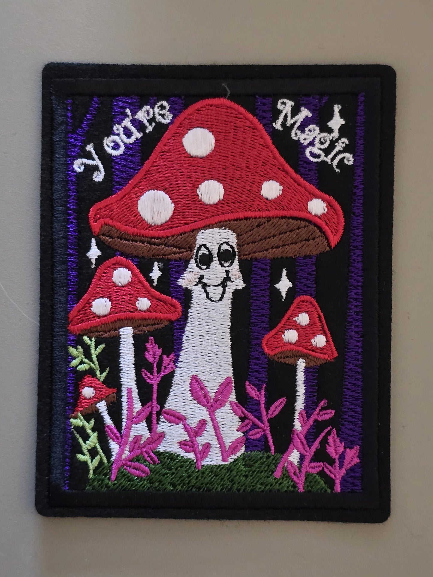 You're Magic Iron on Embroidered Patch - 11cmx8.5cm - Whimsical Magic Mushrooms, Charming Patch