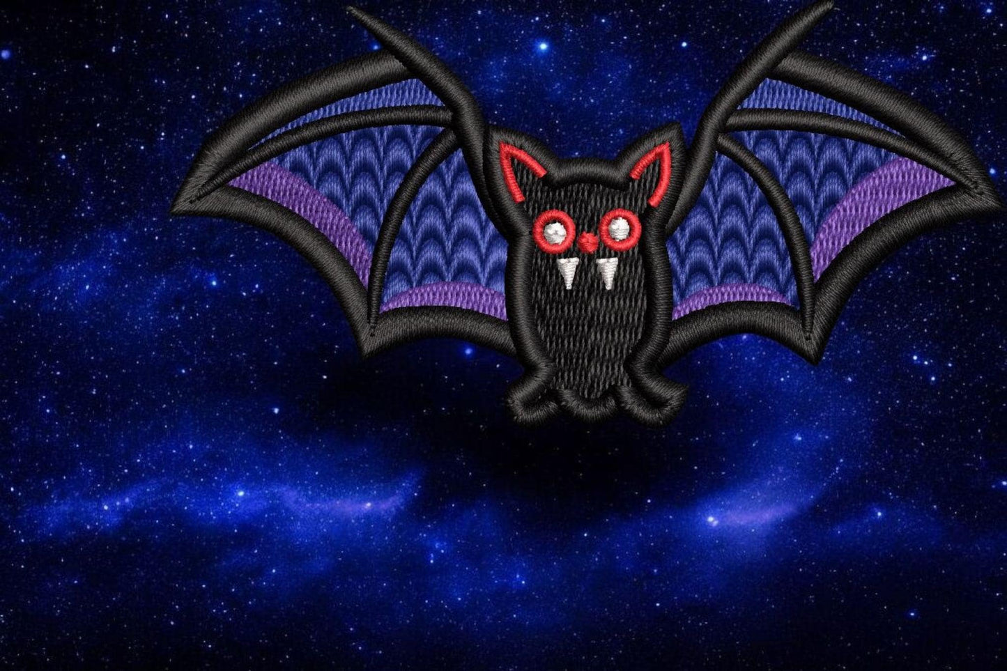 Embroidered Vampire Bat Iron-On Patch, Applique Bat Patch, Halloween Patch, Bonfire Patch, UK
