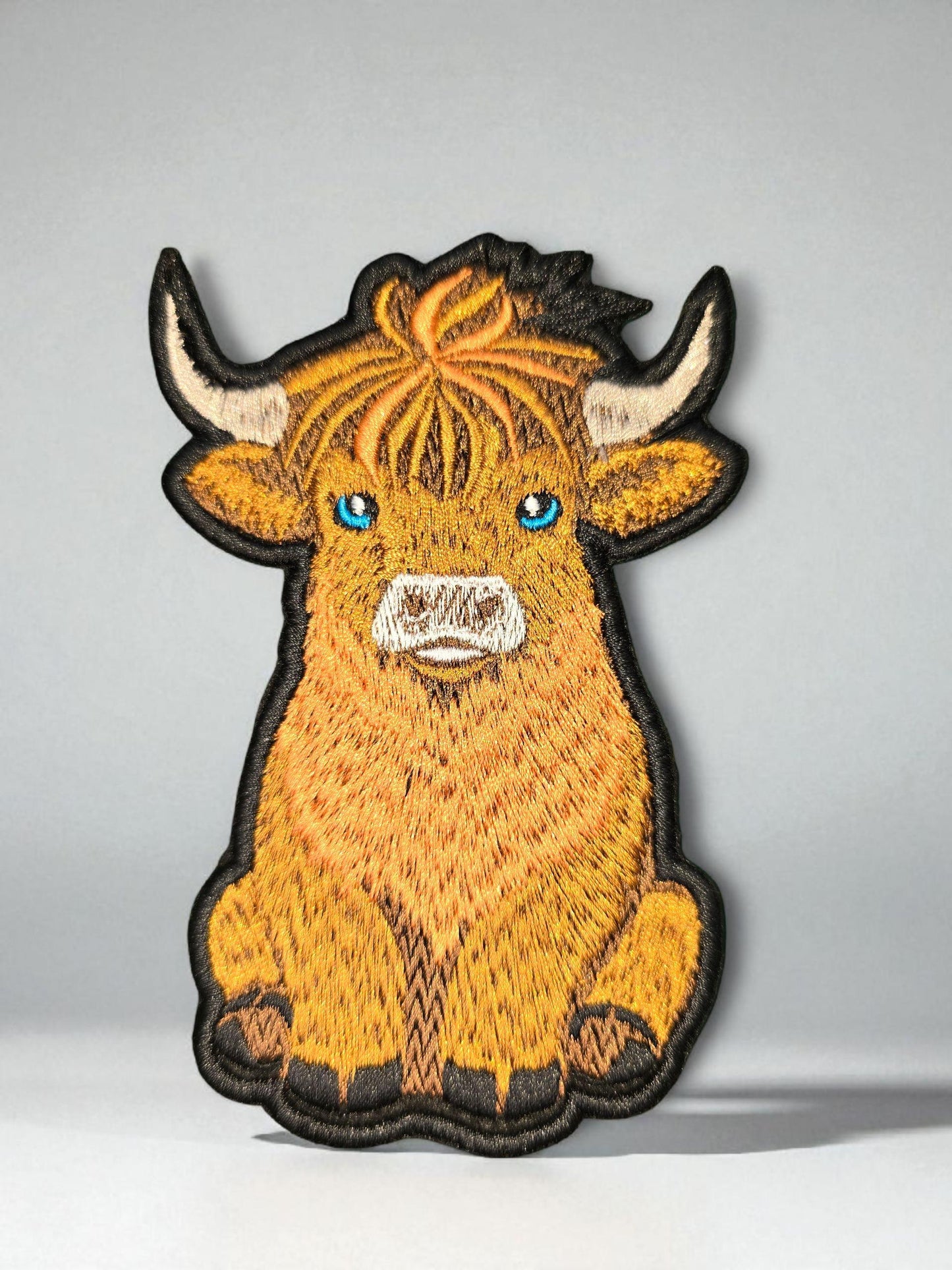 Highland COW Embroidered Patch, Red Brown, Iron-on Patch, COW Lovers, Clothing Repair Patch