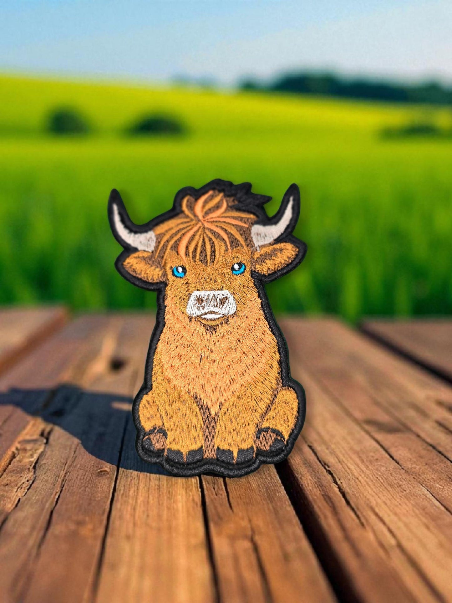 Highland COW Embroidered Patch, Red Brown, Iron-on Patch, COW Lovers, Clothing Repair Patch