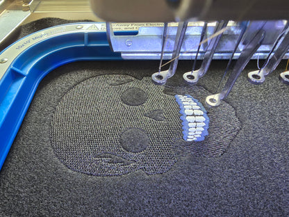Large Embroidered Candy Skull Iron-On Patch: Sugar Calavera Applique for DIY Clothing (12cm x 8cm)