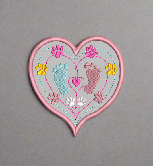 Iron on Patch for Baby and Puppy Lovers, Dog Embroidery Patch, Baby and Puppy Bag Accessory, Pet Applique, Craft Supplies, UK