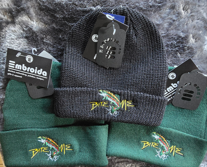 Bite Me Carp Fishing Beanie, Fishing Gift for Anglers, Embroidered Beanie, Fisherman Gift, Knit Winter Hat