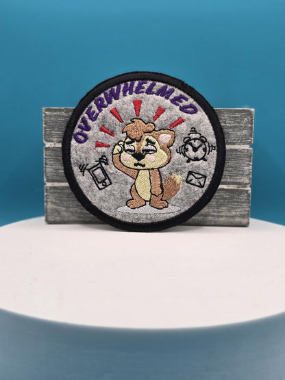 Iron-On Patch, Funny Embroidered Patch, Life Stresses, Overwhelmed with email, mobile phones and alarms