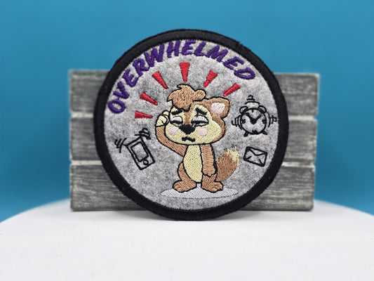 Iron-On Patch, Funny Embroidered Patch, Life Stresses, Overwhelmed with email, mobile phones and alarms