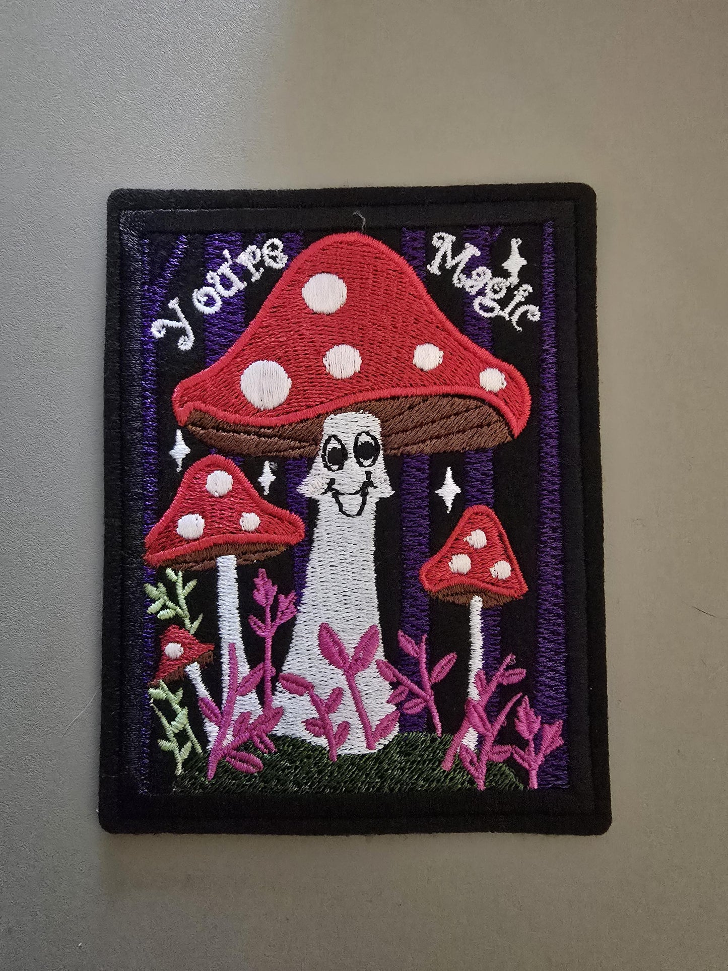 You're Magic Iron on Embroidered Patch - 11cmx8.5cm - Whimsical Magic Mushrooms, Charming Patch
