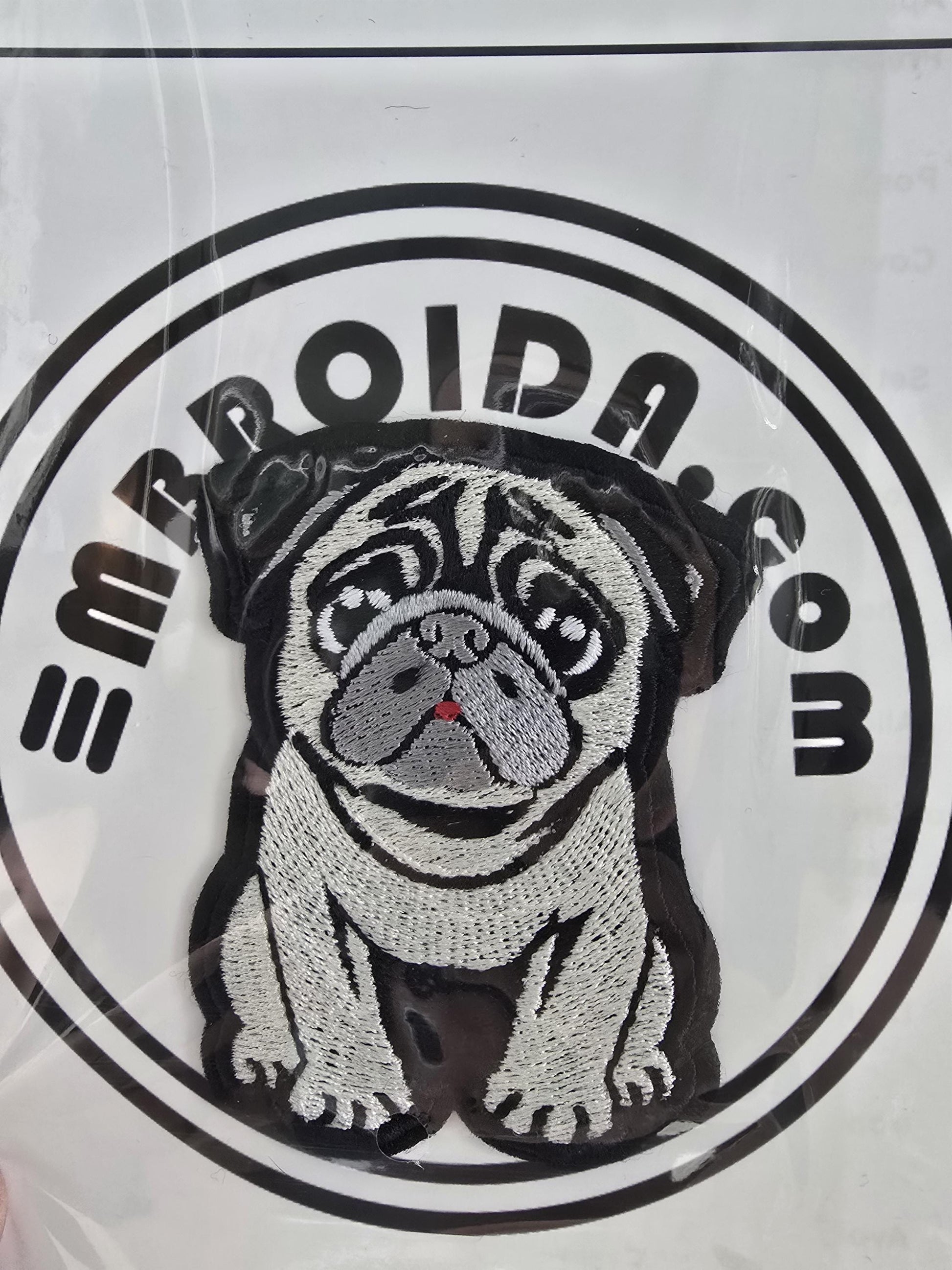 Small 8cm x 6cm, Pug Iron-On Patch, Dog Lovers Gift, Pug Lovers, Bag Patches, Jeans Patch, Cute Patch - Chinchilla