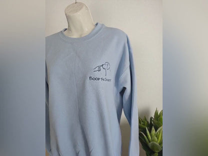 Boop the Snoot Embroidered Sweatshirt | Dog Lover Gift | Cosy Unisex Jumper in Military Green, Pink, Blue, Black & Dark Heather