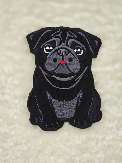 Large Pug Iron-On Patch, 12cm x 8.5cm, Dog Lovers Gift, Pug Lovers, Bag Patches, Jeans Patch, Cute Patch